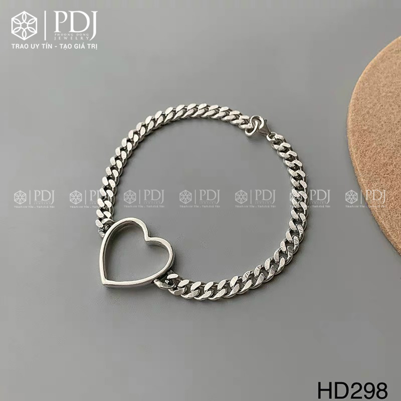 Lắc Tay Trái Tim Bạc M298